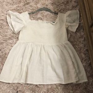 White off the shoulder blouse.